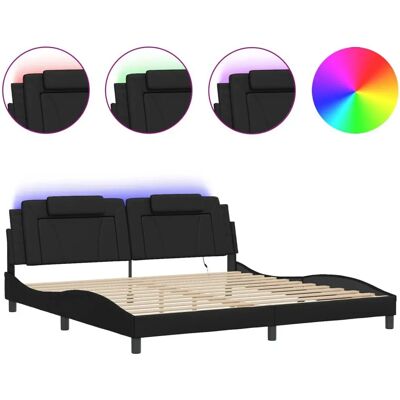 vidaXL Bettgestell mit LED-Lichtern - Für Matratze 200x200 cm vidaXL Bettgestell mit LED-Lichtern - Für Matratze 200x200 cm