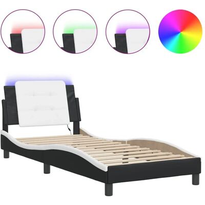 VidaXL Bettgestell mit LED, Kunstleder, Modern VidaXL Bettgestell mit LED, Kunstleder, Modern