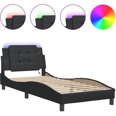 vidaXL Bettgestell mit LED-Lichtern - 140x200cm Support vidaXL Bettgestell mit LED-Lichtern - 140x200cm Support