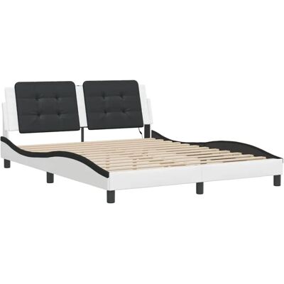 vidaXL Bettgestell mit LED-Lichtern 160x200 cm - Modernes Kunstlederbett vidaXL Bettgestell mit LED-Lichtern 160x200 cm - Modernes Kunstlederbett