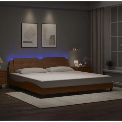 vidaXL Bed Frame with LED Lights - Modern 200x200 cm Black Bed Base vidaXL Bed Frame with LED Lights - Modern 200x200 cm Black Bed Base
