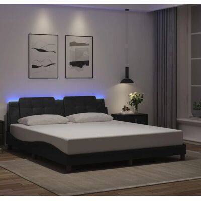 VidaXL Bettrahmen mit LED-Lichtern Schwarz 180x200cm VidaXL Bettrahmen mit LED-Lichtern Schwarz 180x200cm
