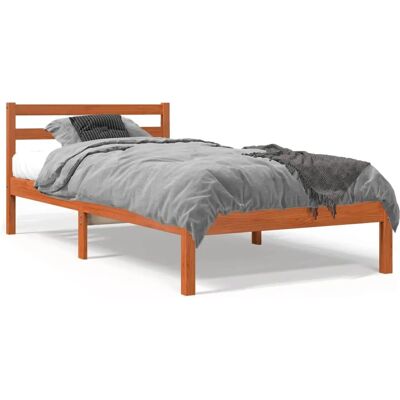 vidaXL 844138 Bedframe - Massief dennenhout - Wasbruin - 90x190 cm vidaXL 844138 Bedframe - Massief dennenhout - Wasbruin - 90x190 cm