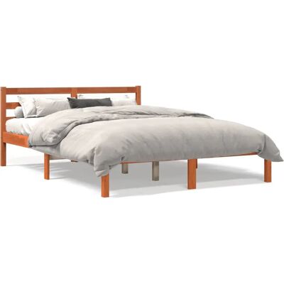vidaXL Bettgestell 140x190 cm Wachsig Braun Massiv Kiefer vidaXL Bettgestell 140x190 cm Wachsig Braun Massiv Kiefer