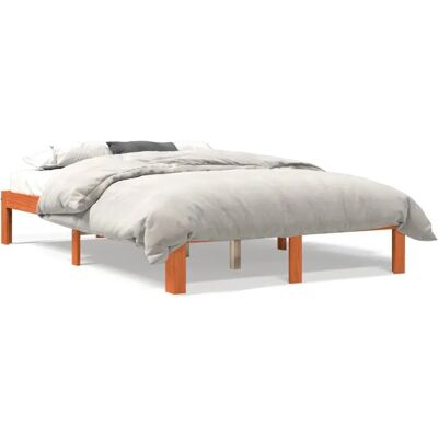 vidaXL 844171 Bettgestell - Massives Kiefernholz - Wasbraun - Bettart vidaXL 844171 Bettgestell - Massives Kiefernholz - Wasbraun - Bettart