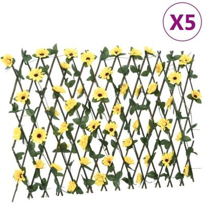 Écran de confidentialité en lierre artificiel extensible - 5 pièces - Jaune - 180x60 cm Écran de confidentialité en lierre artificiel extensible - 5 pièces - Jaune - 180x60 cm