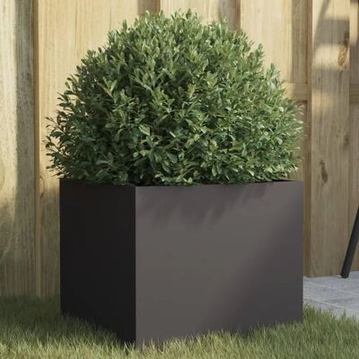 vidaXL 32x30x29 cm Schwarzer Stahl Pflanzkübel - Pflanzkübel vidaXL 32x30x29 cm Schwarzer Stahl Pflanzkübel - Pflanzkübel