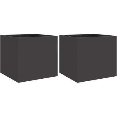 vidaXL Gartenpflanzenkübel-Set - 2 Stahlkübel 32x30x29cm vidaXL Gartenpflanzenkübel-Set - 2 Stahlkübel 32x30x29cm