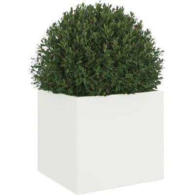 vidaXL Weiße 32x30x29 cm Stahl Pflanzkübel - Hochbeet & Blumentopf vidaXL Weiße 32x30x29 cm Stahl Pflanzkübel - Hochbeet & Blumentopf
