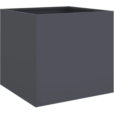 vidaXL Tuinplantbakken 2 stuks Antraciet 42x40x39 cm Staal - Tuinplantbakken vidaXL Tuinplantbakken 2 stuks Antraciet 42x40x39 cm Staal - Tuinplantbakken