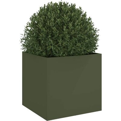 vidaXL Garten Hochbeet Pflanzer Olivgrün Stahl - Pflanzer vidaXL Garten Hochbeet Pflanzer Olivgrün Stahl - Pflanzer
