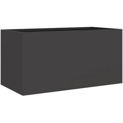 vidaXL Pflanzkübel Schwarz 62x30x29 cm Stahl - Gartenbeet / Pflanzkübel vidaXL Pflanzkübel Schwarz 62x30x29 cm Stahl - Gartenbeet / Pflanzkübel