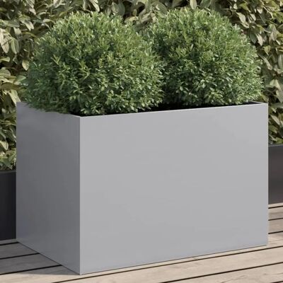 vidaXL Silber Verzinkter Stahl Pflanzkübel 62x40x39 cm - Pflanztopf vidaXL Silber Verzinkter Stahl Pflanzkübel 62x40x39 cm - Pflanztopf