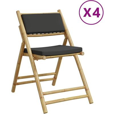 VidaXL Gartenstuhl - Klappbar Bambus Grau - 3208925 VidaXL Gartenstuhl - Klappbar Bambus Grau - 3208925