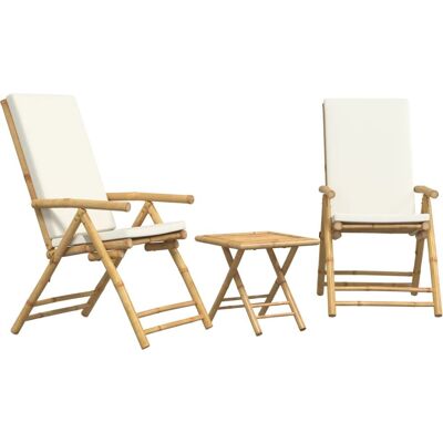 vidaXL Gartenset - Bambus 3-teilig mit Kissen vidaXL Gartenset - Bambus 3-teilig mit Kissen