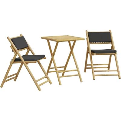 VidaXL Outdoor-Möbel-Set - Dunkelgrau Bambus 3-teilig VidaXL Outdoor-Möbel-Set - Dunkelgrau Bambus 3-teilig