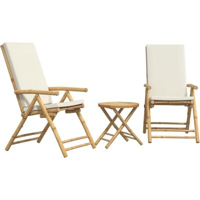 vidaXL Outdoormöbel-Set - Bambus, 45x45cm, 3-teilig vidaXL Outdoormöbel-Set - Bambus, 45x45cm, 3-teilig