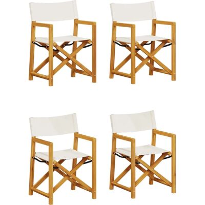 vidaXL - 6 Piece Folding Garden Chairs - Creme Branco Tecido - Cadeiras de Jardim vidaXL - 6 Piece Folding Garden Chairs - Creme Branco Tecido - Cadeiras de Jardim