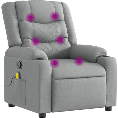 chaise d'accent vidaXL - Reclinable, Massage Vibratoire, Gris - Publicité chaise d'accent vidaXL - Reclinable, Massage Vibratoire, Gris - Publicité