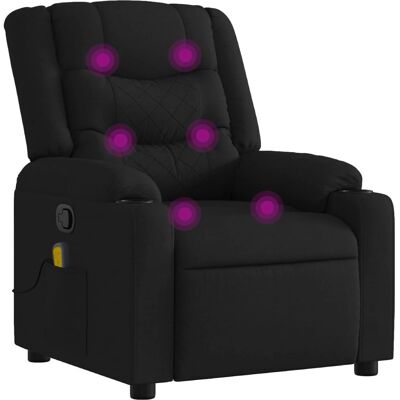 Chaise d'accent vidaXL - Reclinable, Massage, Noir - Publicité Chaise d'accent vidaXL - Reclinable, Massage, Noir - Publicité