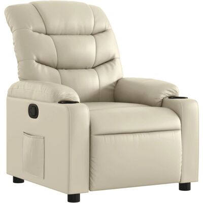Vidaxl Fauteuil inclinable en similpelle crème - Manuel, Solide Structure - Publicité Vidaxl Fauteuil inclinable en similpelle crème - Manuel, Solide Structure - Publicité