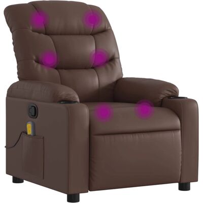 vidaXL Fauteuil de massage inclinable - Bruin vidaXL Fauteuil de massage inclinable - Bruin
