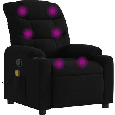 VIDAXL Fauteuil de massage en tissu noir - Publicité VIDAXL Fauteuil de massage en tissu noir - Publicité