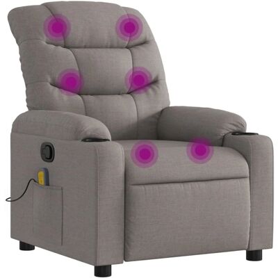 VidaXL Accent Chair - Reclining Massage, Taupe VidaXL Accent Chair - Reclining Massage, Taupe