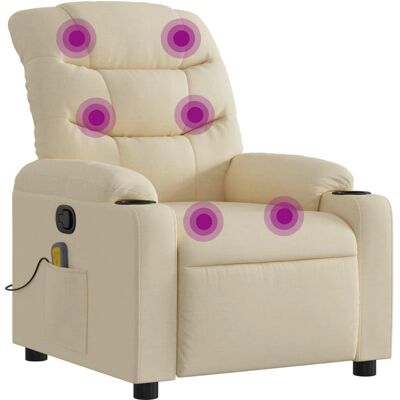 MAISONCHIC - Reclinér massage stol - Creme stof MAISONCHIC - Reclinér massage stol - Creme stof