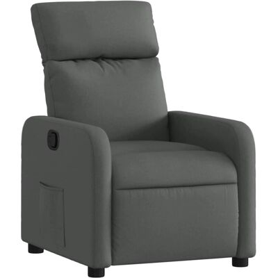 Chaise Accent VidaXL - Reclinable Manuel, Gris Foncé - Publicité Chaise Accent VidaXL - Reclinable Manuel, Gris Foncé - Publicité