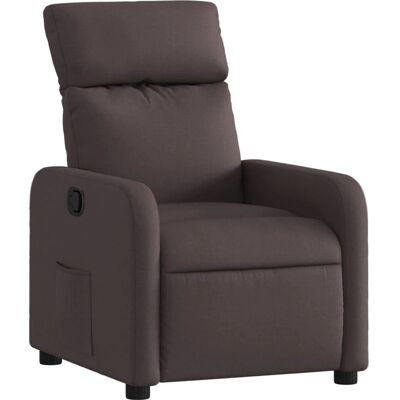 Chaise d'appoint vidaXL - Reclinable - Tissu - Marron Foncé - Publicité Chaise d'appoint vidaXL - Reclinable - Tissu - Marron Foncé - Publicité