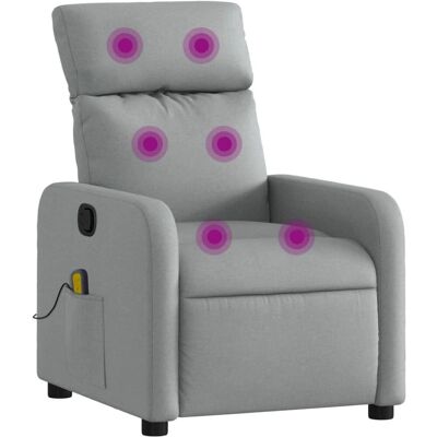 vidaXL Massagesessel Elektrisch Stoff Hellgrau - Manuelles Neigungsstück vidaXL Massagesessel Elektrisch Stoff Hellgrau - Manuelles Neigungsstück