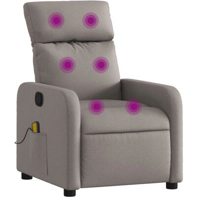 vidaXL Massagestoel in stof taupe grijs vidaXL Massagestoel in stof taupe grijs