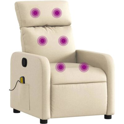 Fauteuil de massage inclinable VidaXL - Massages, Crème, Tissu, Manuel - Publicité Fauteuil de massage inclinable VidaXL - Massages, Crème, Tissu, Manuel - Publicité