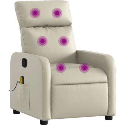 Fauteuil de massage VidaXL - Crème - Réglable - Publicité Fauteuil de massage VidaXL - Crème - Réglable - Publicité