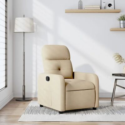 vidaXL Fauteuil inclinable crème - Relaxation confortable - Publicité vidaXL Fauteuil inclinable crème - Relaxation confortable - Publicité