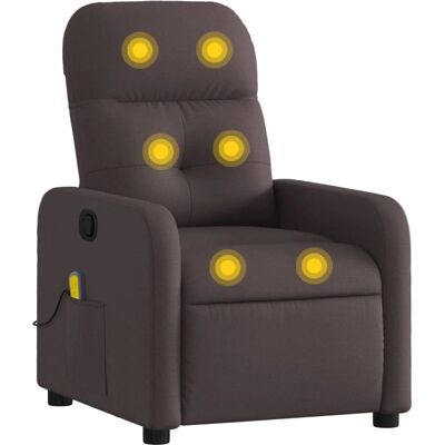Vidaxl - Fauteuil de massage inclinable - Marron foncé - Publicité Vidaxl - Fauteuil de massage inclinable - Marron foncé - Publicité