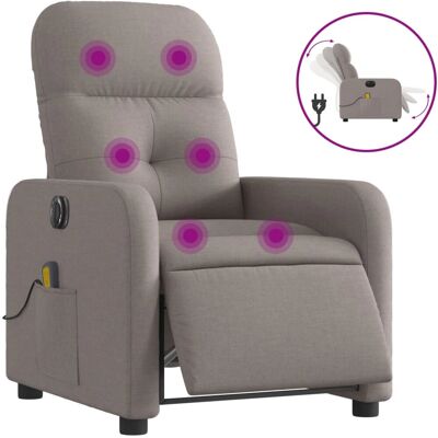 VidaXL Fauteuil d'accent - Taupe - Fauteuil de massage inclinable - Publicité VidaXL Fauteuil d'accent - Taupe - Fauteuil de massage inclinable - Publicité