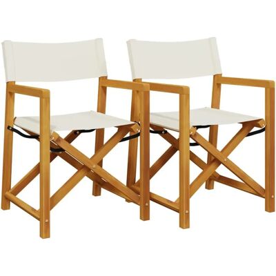 VidaXL - Silla de jardín plegable 2ud - Crema - Outdoor Chair VidaXL - Silla de jardín plegable 2ud - Crema - Outdoor Chair