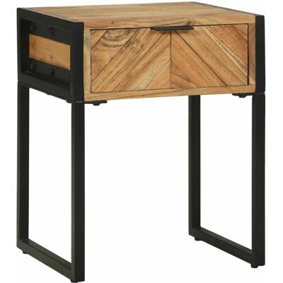 Vidaxl Massives Akazien Nachttisch - Rechteckig, Chevron-Muster, Braun - Nachttisch Vidaxl Massives Akazien Nachttisch - Rechteckig, Chevron-Muster, Braun - Nachttisch