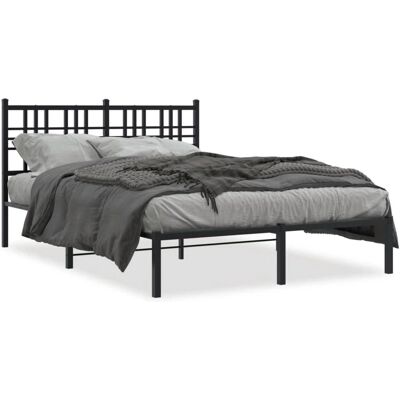 vidaXL Sengeramme med hovedgærde - Metal, Sort, 120x190 cm vidaXL Sengeramme med hovedgærde - Metal, Sort, 120x190 cm