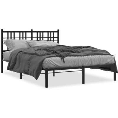 vidaXL Sänkykehys päädyllä - Musta - 135x190 cm vidaXL Sänkykehys päädyllä - Musta - 135x190 cm