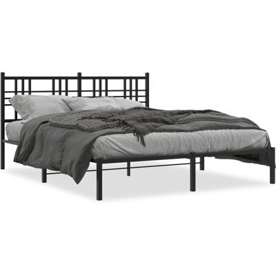 vidaXL Sänkykehys - 183x213 cm - Musta - Metalli - pääntuki mukana vidaXL Sänkykehys - 183x213 cm - Musta - Metalli - pääntuki mukana