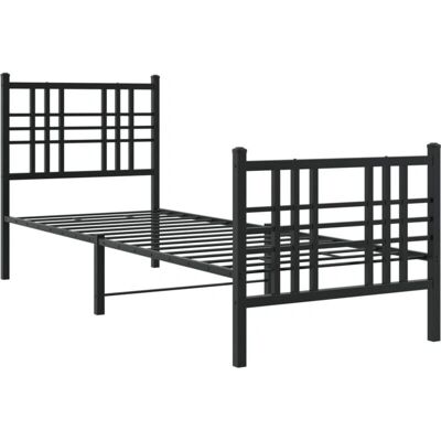 vidaXL Stahlbettgestell mit Kopfteil - 80x200 cm - Schwarz vidaXL Stahlbettgestell mit Kopfteil - 80x200 cm - Schwarz