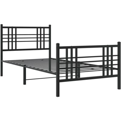 vidaXL Metallbettgestell mit Kopfteil - 90x190 cm Schwarz vidaXL Metallbettgestell mit Kopfteil - 90x190 cm Schwarz