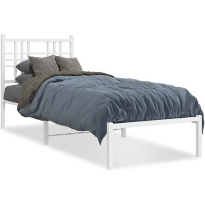 vidaXL Bettgestell Weiß 80x200cm mit Kopfteil - Bettgestell vidaXL Bettgestell Weiß 80x200cm mit Kopfteil - Bettgestell