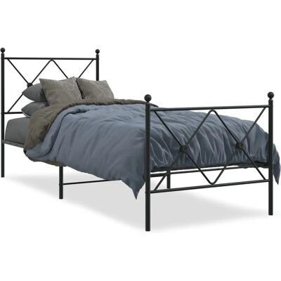 vidaXL Bettgestell - Schwarz - 75x190 cm - Metall - Modell 376492 vidaXL Bettgestell - Schwarz - 75x190 cm - Metall - Modell 376492