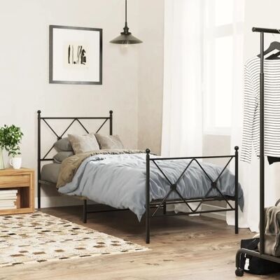 vidaXL Metallbett mit Kopf- und Fußteil - 80x200 cm - Bettart vidaXL Metallbett mit Kopf- und Fußteil - 80x200 cm - Bettart