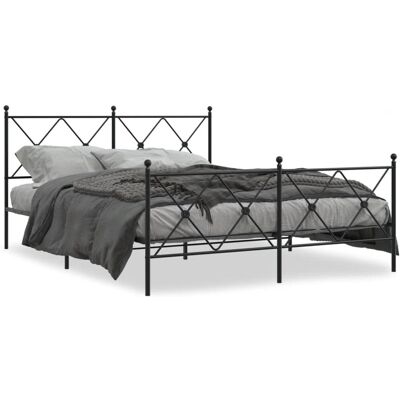 vidaXL Metallbettgestell Schwarz 150x200 cm - Bettart vidaXL Metallbettgestell Schwarz 150x200 cm - Bettart
