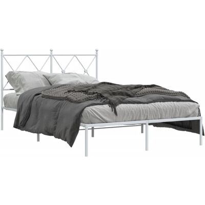 vidaXL Metal Bed Frame White 120x190 cm - Bed frame vidaXL Metal Bed Frame White 120x190 cm - Bed frame